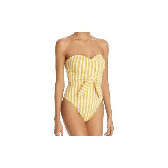Onia Women's x WeWoreWhat Capri One Piece, Cabana Stripe Citrus, Size Small - Picture 1 of 9